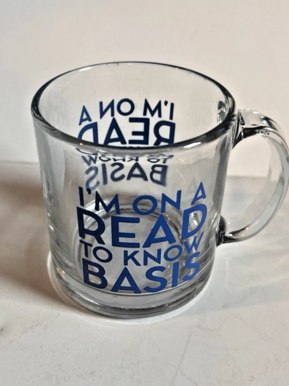 NEW Think Ink - I'm On A Read To Know Basis Glass Mug - Picture 2 of 4